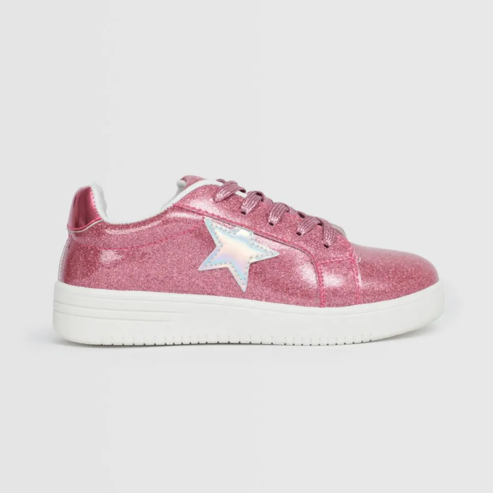 Zapatillas Urbanas Para Niña Circus Pu Glitter Fucsia