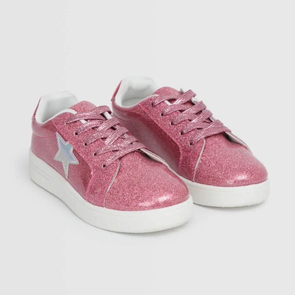 Zapatillas Urbanas Para Niña Circus Pu Glitter Fucsia