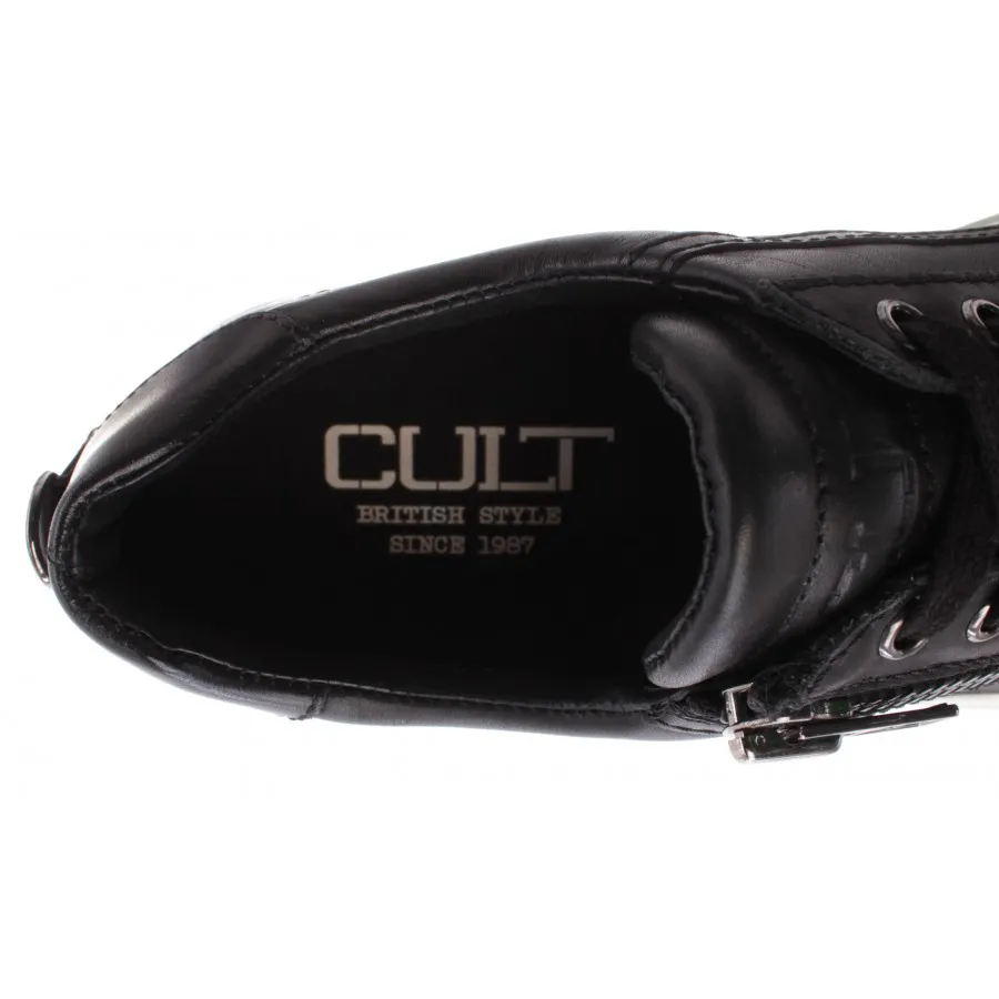 Zapatos Hombres Top Fashion Sneakers CULT Bowie Leather Negro Low British Style