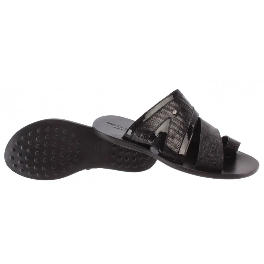Zapatos Hombres Zapatillas ROBERTO SERPENTINI RS 1971 Teyus Nero Cuero Negro New