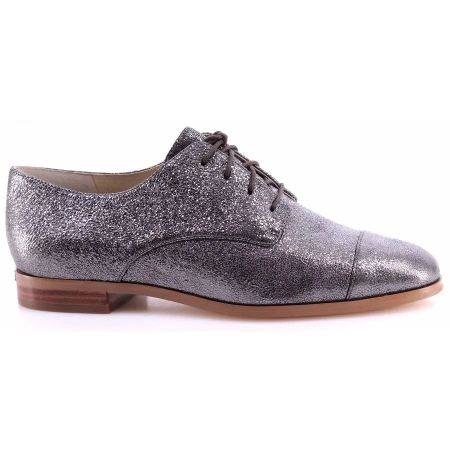 Zapatos Mujer MICHAEL KORS Pierce Lace Up Gunmetal Sparkle Metallic New Nuevo