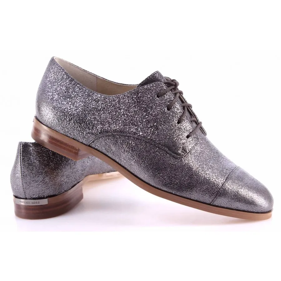 Zapatos Mujer MICHAEL KORS Pierce Lace Up Gunmetal Sparkle Metallic New Nuevo