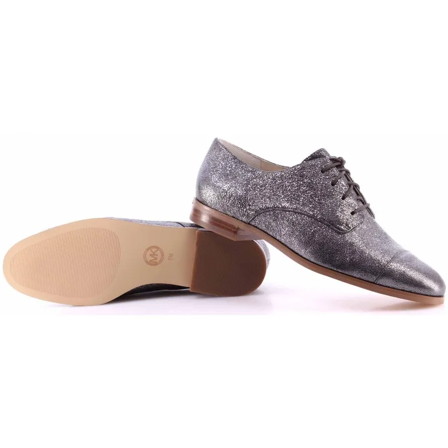 Zapatos Mujer MICHAEL KORS Pierce Lace Up Gunmetal Sparkle Metallic New Nuevo