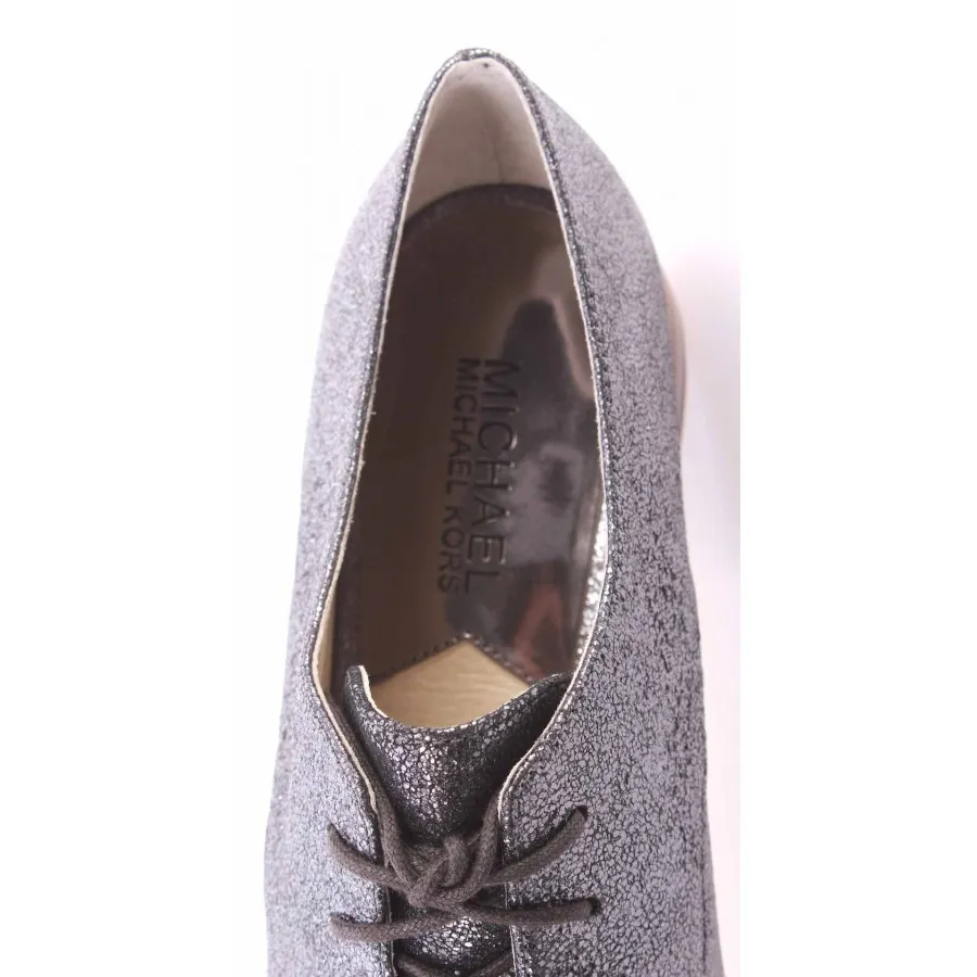 Zapatos Mujer MICHAEL KORS Pierce Lace Up Gunmetal Sparkle Metallic New Nuevo