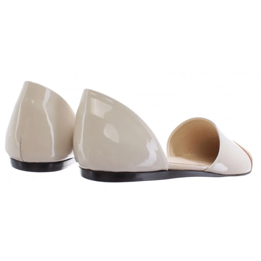 Zapatos Mujeres Bailarina Sandalias JENNI KAYNE Cuero Blanco Serpiente Lujo New