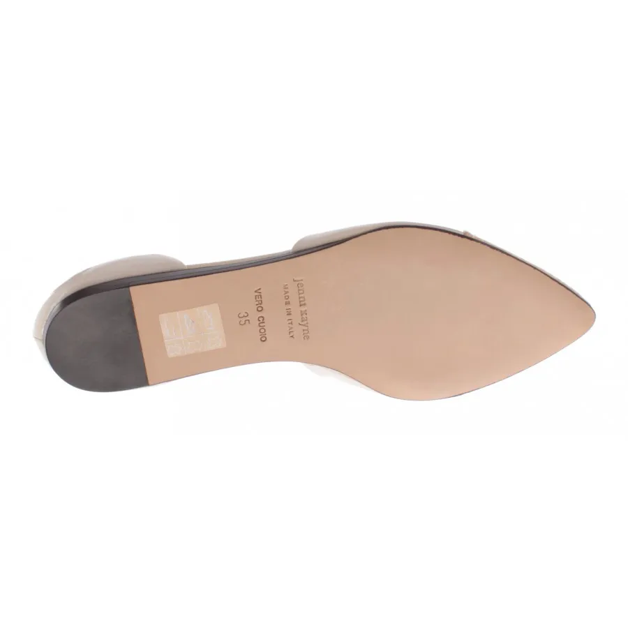 Zapatos Mujeres Bailarina Sandalias JENNI KAYNE Cuero Blanco Serpiente Lujo New