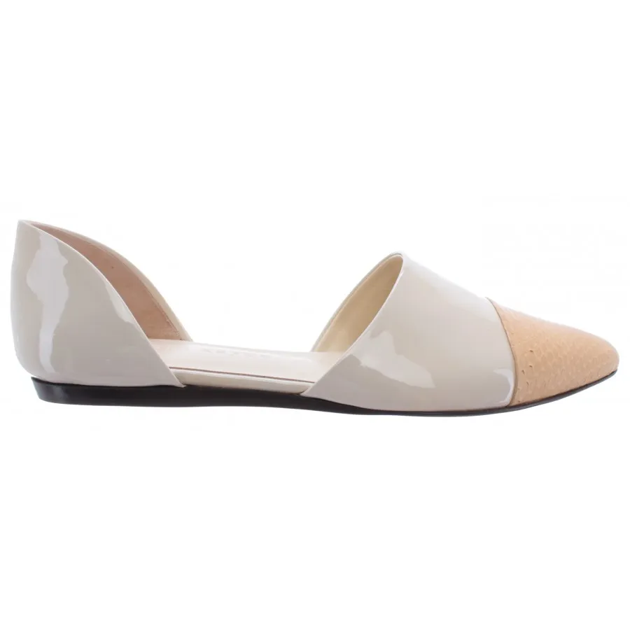 Zapatos Mujeres Bailarina Sandalias JENNI KAYNE Cuero Blanco Serpiente Lujo New