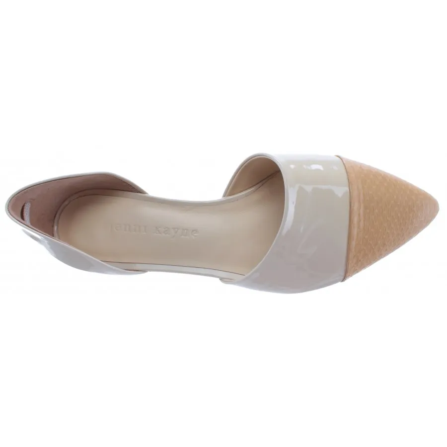 Zapatos Mujeres Bailarina Sandalias JENNI KAYNE Cuero Blanco Serpiente Lujo New