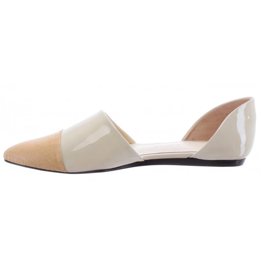 Zapatos Mujeres Bailarina Sandalias JENNI KAYNE Cuero Blanco Serpiente Lujo New