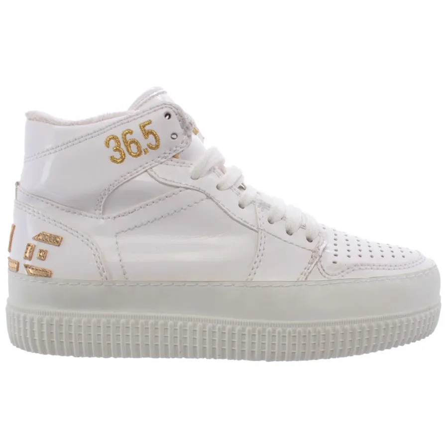 Zapatos Mujeres Sneakers Alto CYCLE 371246 VL2 Vern Bianca Lux Oro Cuero Blanco