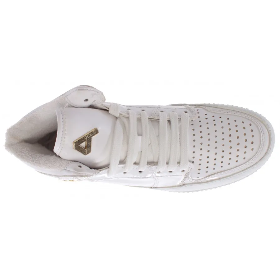 Zapatos Mujeres Sneakers Alto CYCLE 371246 VL2 Vern Bianca Lux Oro Cuero Blanco