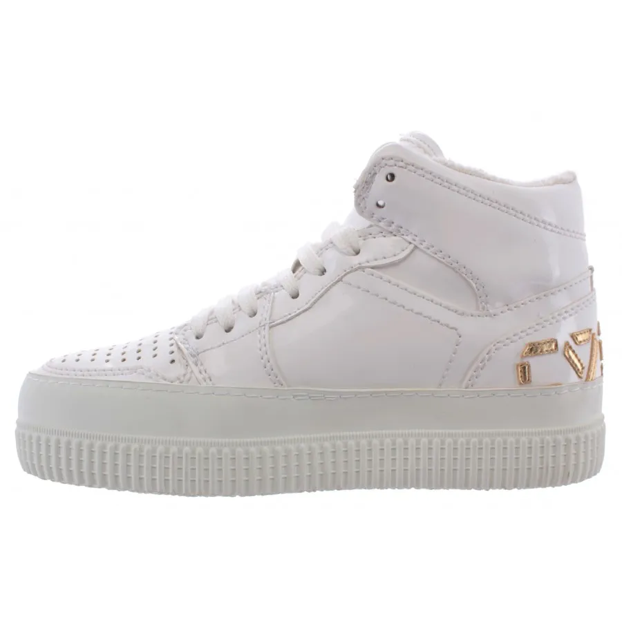 Zapatos Mujeres Sneakers Alto CYCLE 371246 VL2 Vern Bianca Lux Oro Cuero Blanco