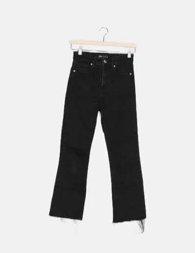 Zara Jeans cropped negro