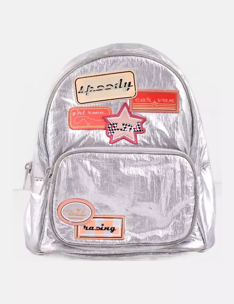 Zara Mochila metalizada parches